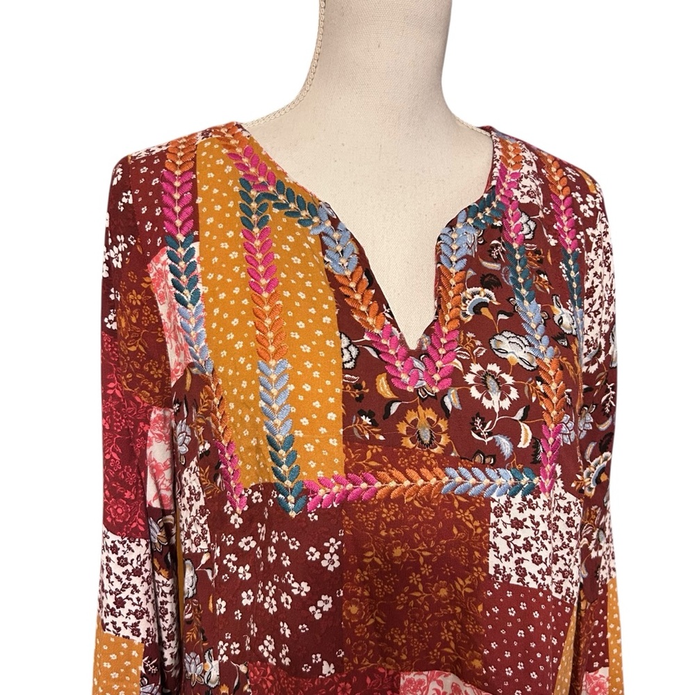 Savanna Jane Patchwork Embroidered Dark Floral To… - image 10